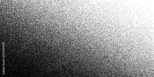Noise dot grain background with gradient grunge texture, abstract vector. Grain noise of black irregular dots and grainy halftone fade effect with sand dust particles on dotwork gradient background