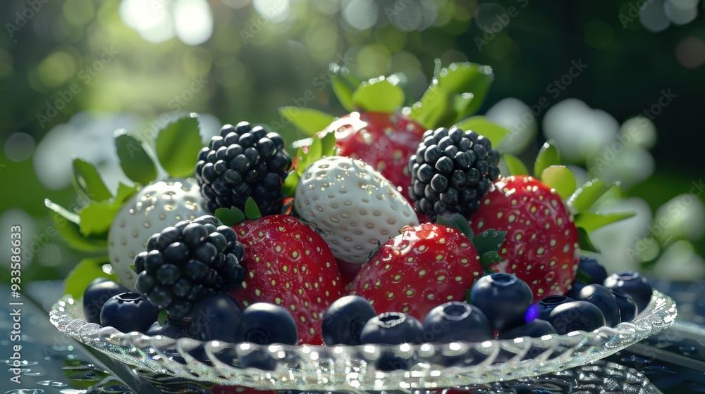 The plate of assorted berries The plate of assorted berries