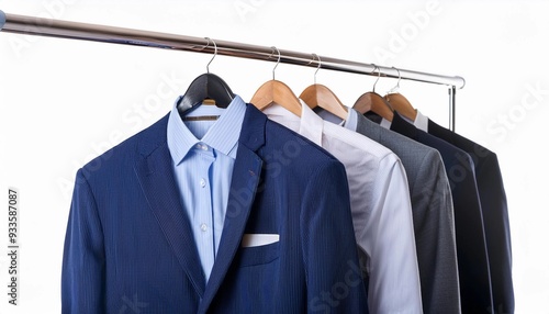 fashion background - men's suits on hanger