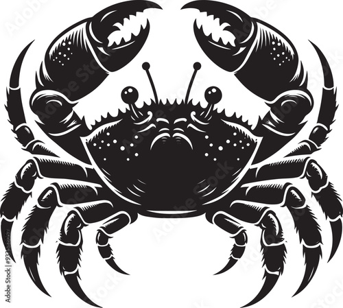 Sea crab silhouette illustration isolated on a white background