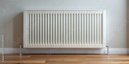 Wallpaper Mural A close-up photo of a modern white radiator in a home interior, heating, home, interior design, energy efficient Torontodigital.ca