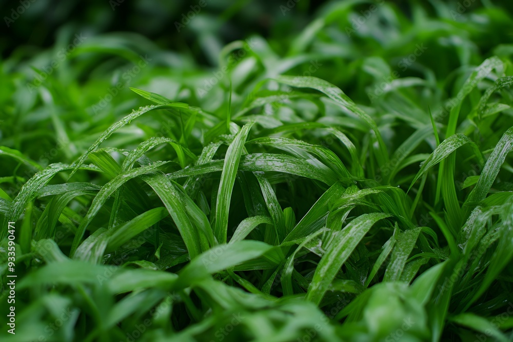 Close-up of Dewy Green Grass Close-up of Dewy Green Grass