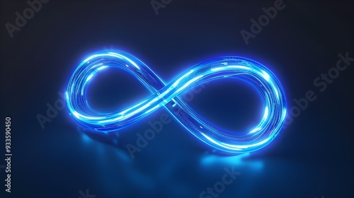  Limitless wave brush logo, neon circle effect, loop symbol, energy space design, and technology curve