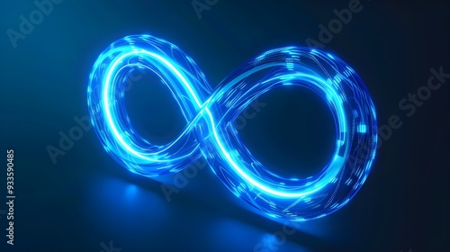  Limitless wave brush logo, neon circle effect, loop symbol, energy space design, and technology curve