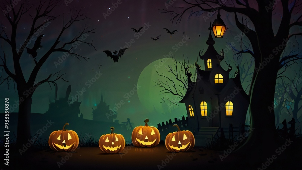 Fototapeta premium halloween background with pumpkin