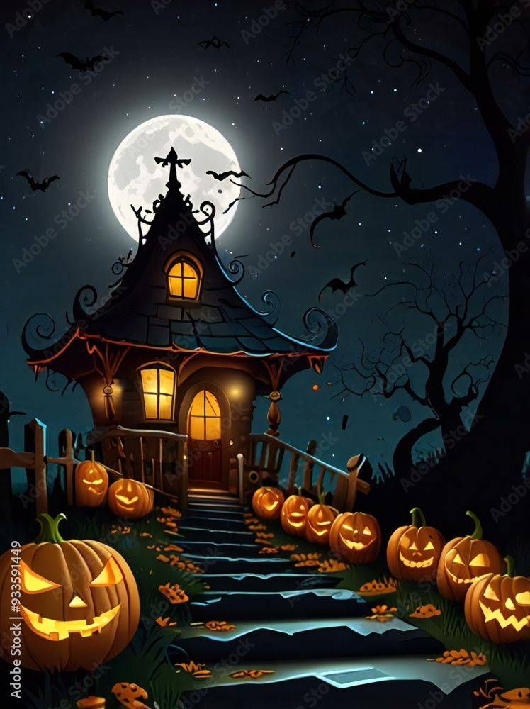 Fototapeta premium halloween background with pumpkin