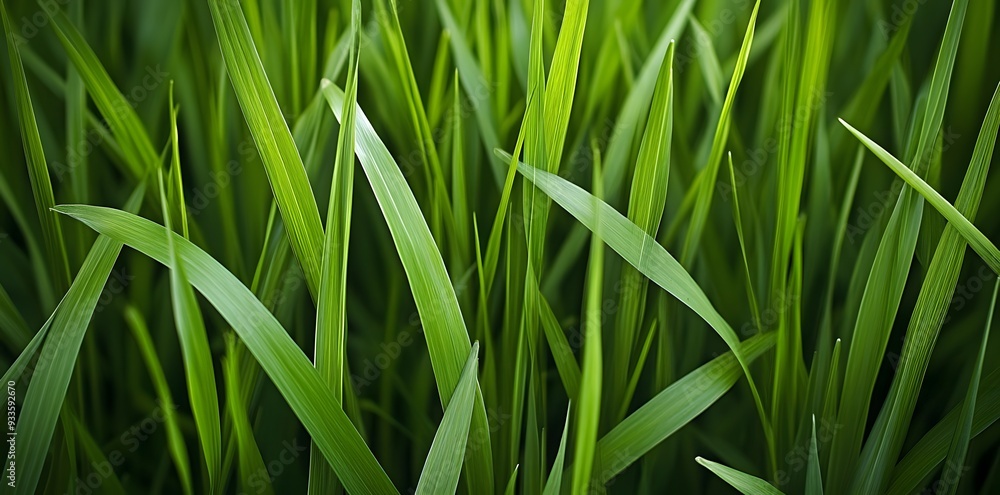 Close-up of Lush Green Grass Blades Close-up of Lush Green Grass Blades