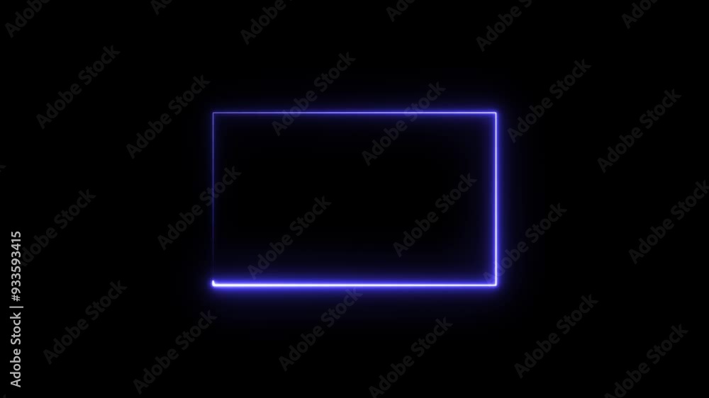 Abstract Square rectangle picture border with neon line icon animation on background. Abstract Square rectangle picture border with neon line icon animation on background.