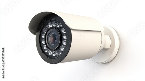 Surveillance device isolated on plain backdrop photo