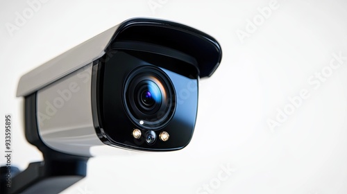 Camera set white isolated on blank surface for surveillance Automated house idea