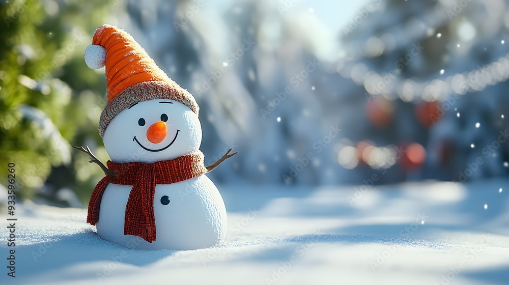 Naklejka premium Snowman character