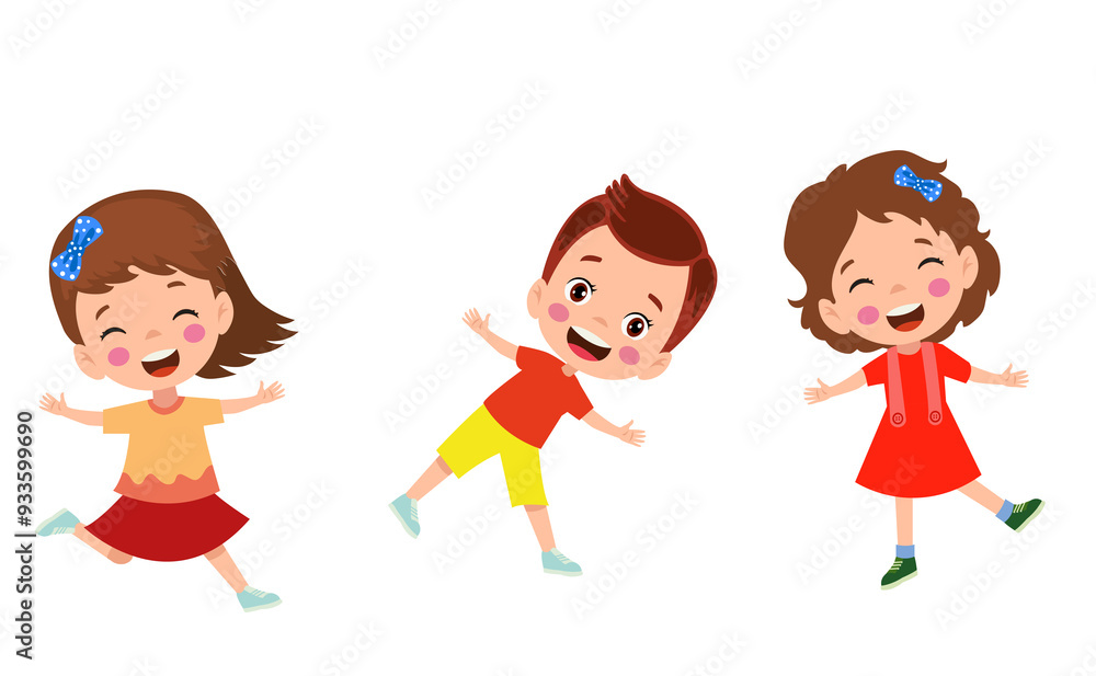 vector illustration of students in different postures vector illustration of students in different postures