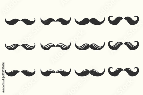 mustache silhouette symbol icon