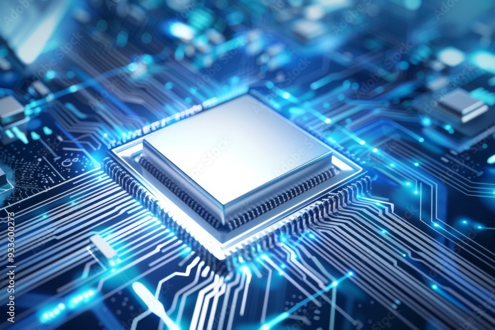 High-resolution image of CPU chip processor, showcasing technology and digital design. High-resolution image of CPU chip processor, showcasing technology and digital design.