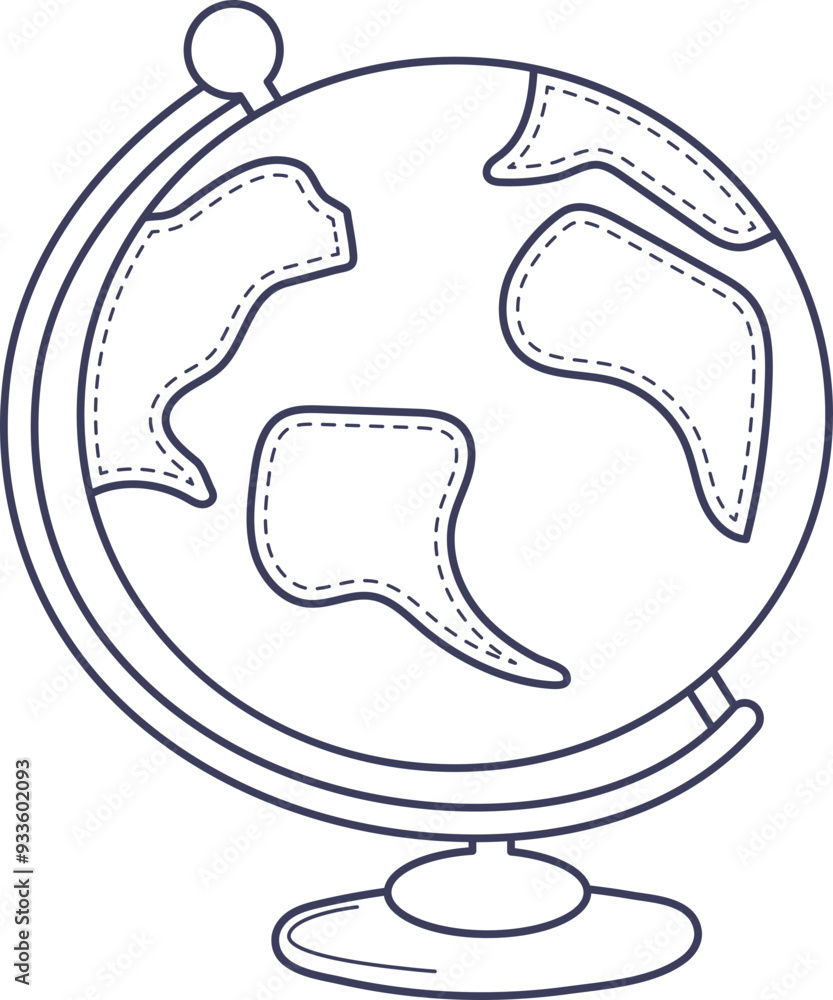globe vector black isolated lineal doodle illustration globe vector black isolated lineal doodle illustration