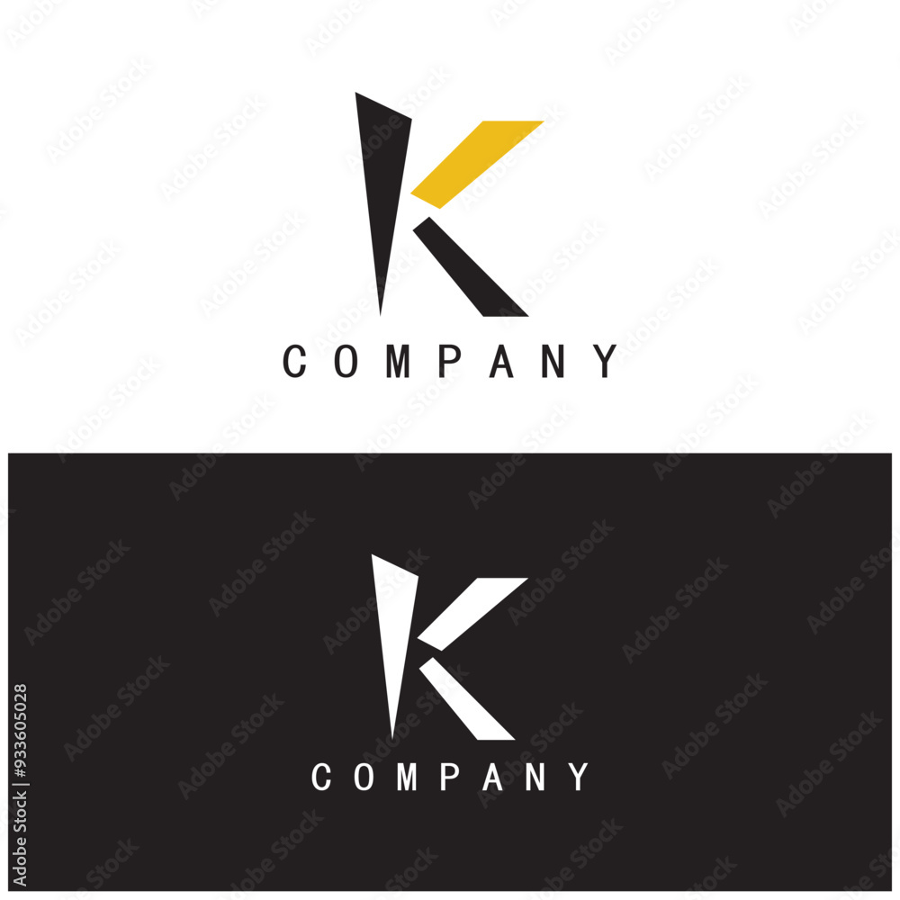Obraz premium The letter K logo design is simple, elegant, modern, unique and luxurious. Logo for business cards, business, companies, fashion and brands, offices