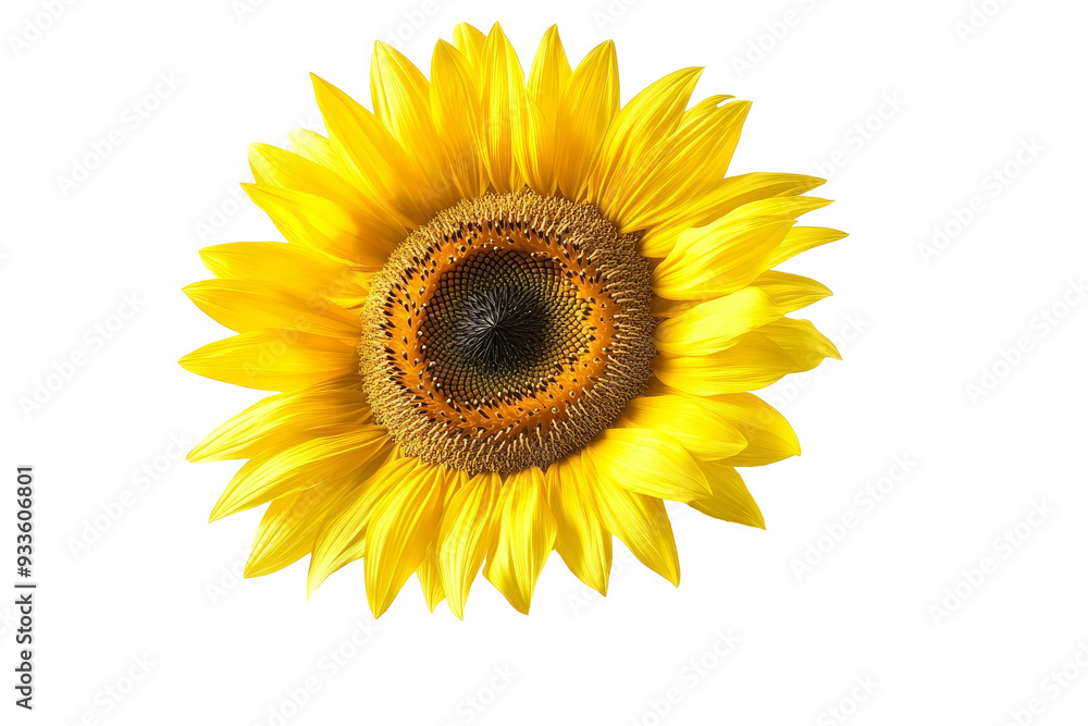 Beautiful Blooming Sunflower in the Sunlight on White Background Beautiful Blooming Sunflower in the Sunlight on White Background
