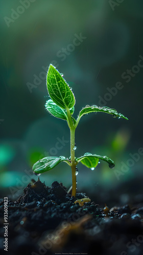 Emerging Seedling: A Symbol of Renewal, Hope, and the Start of New Growth in a Nurturing Environment