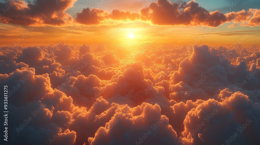 Golden Sunset Above the Clouds Golden Sunset Above the Clouds