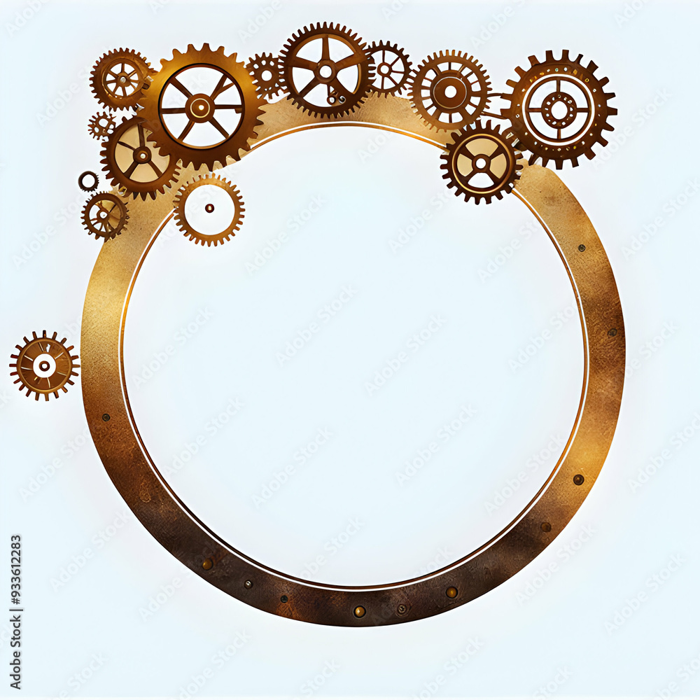 Obraz premium Steampunk Border Copy Space Area