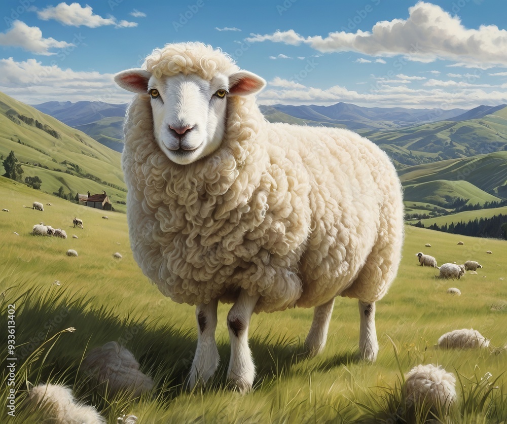 Obraz premium sheep on a meadow