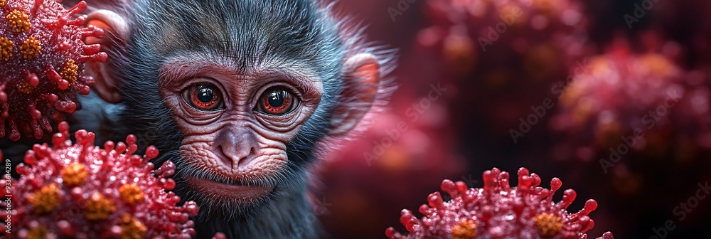 Mpox, monkey with monkeypox, outbreak of the MPXV virus, infectious disease spreading to human
Mpox, monkey with monkeypox, outbreak of the MPXV virus, infectious disease spreading to human