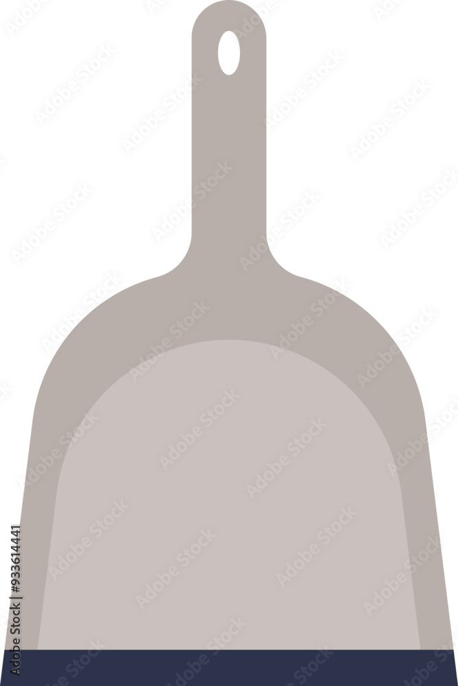 A simple grey dustpan with a handle, symbolizing cleanliness and household chores. A simple grey dustpan with a handle, symbolizing cleanliness and household chores.