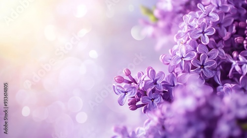 Lilac Blossoms in Soft Focus with a Sunlit Background