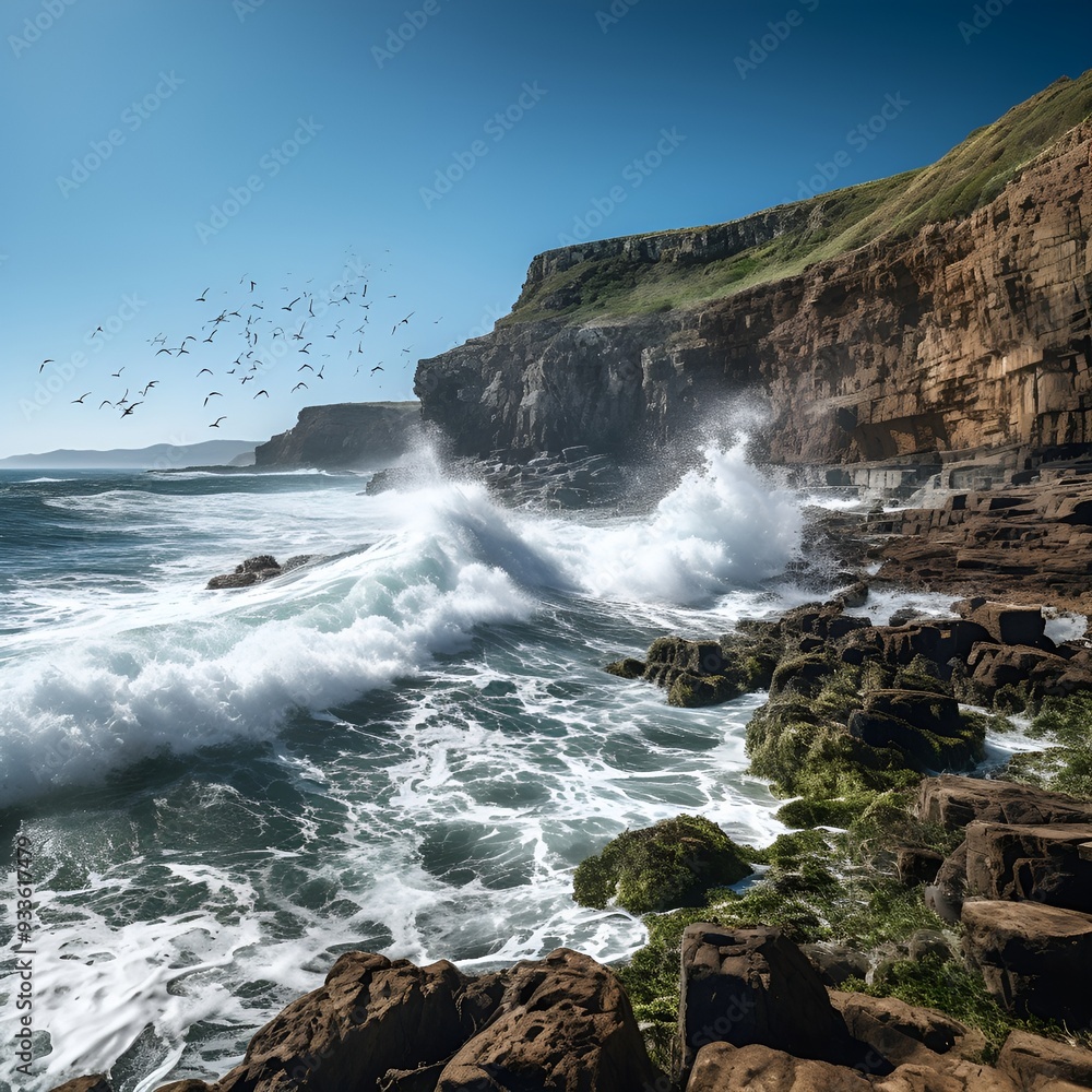 waves crashing waves on a rocky beach. waves crashing waves on a rocky beach.