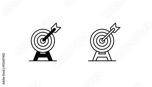 Dartboard icon design with white background stock illustration