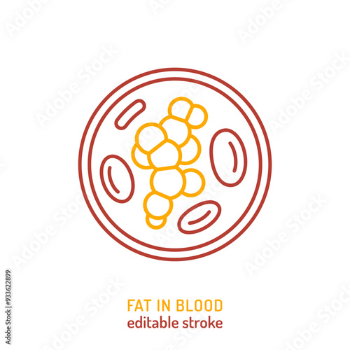 Fat in blood. Outline icon, linear sign.