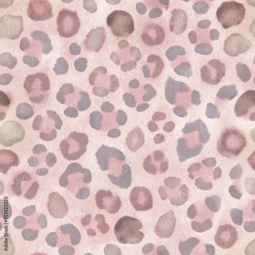 Watercolor Leopard Seamless Pattern