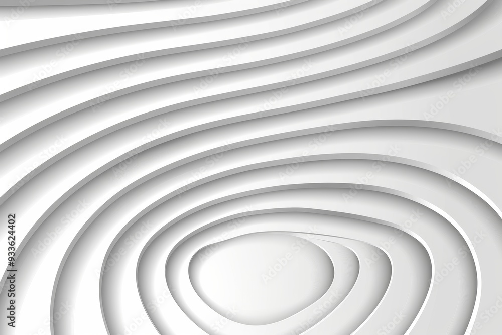 Naklejka premium Abstract 3D White Seamless Pattern with Smooth Lines and Shadows, Minimalistic Background Texture