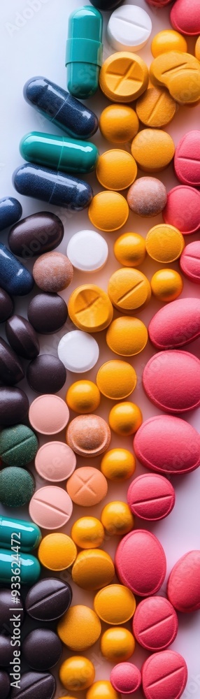 A vibrant collection of assorted pills and capsules in various colors and shapes, representing medication and health. A vibrant collection of assorted pills and capsules in various colors and shapes, representing medication and health.