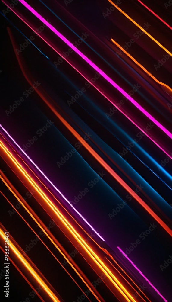 Abstract Neon Glow: Bright, Luminous Lines and Shapes in a Futuristic Digital Background. Ai generated image Abstract Neon Glow: Bright, Luminous Lines and Shapes in a Futuristic Digital Background. Ai generated image