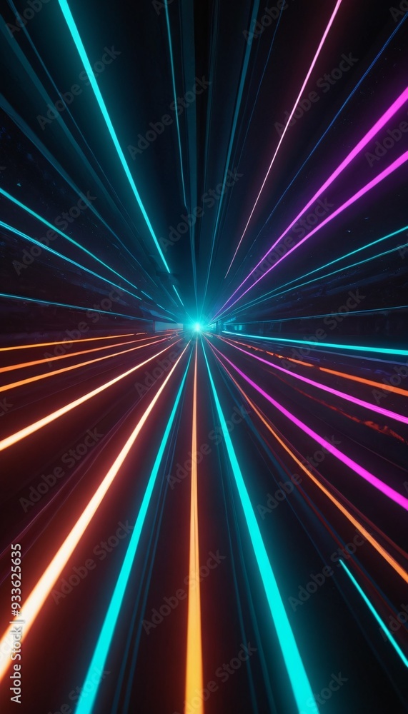 Abstract Neon Glow: Bright, Luminous Lines and Shapes in a Futuristic Digital Background. Ai generated image Abstract Neon Glow: Bright, Luminous Lines and Shapes in a Futuristic Digital Background. Ai generated image