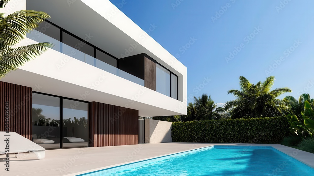 Fototapeta premium Luxury property investment, upscale modern homes and villas, 3D illustration