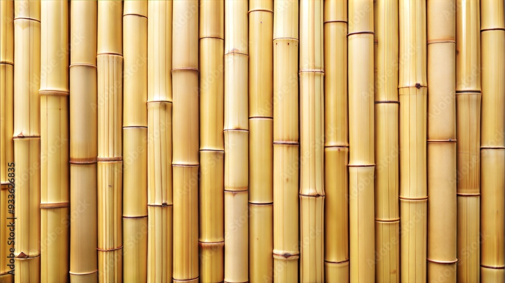 Fototapeta premium Bamboo Stalks Texture in Golden Hues for Natural Background Design