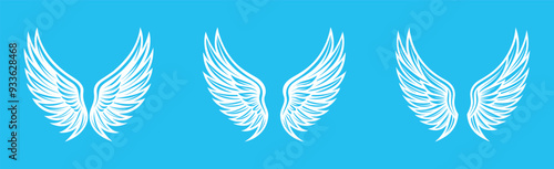 Set of wings collection. Vector illustration.