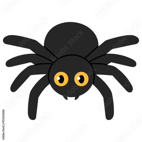 cute spider with yellow eye illustration 