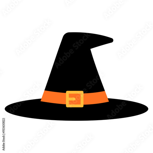 black witch with orange belt on top illustration 