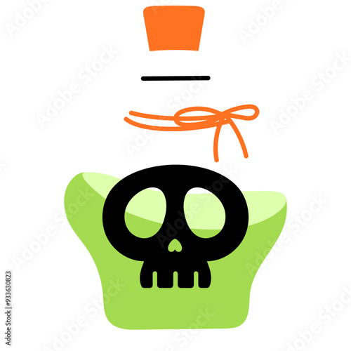 halloween green potion with skull sign illustrations 