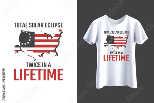 Total Solar Eclipse Twice In A Lifetime Shirt, USA Map, Path of Totality Tee, Spring America Eclipse Souvenir Gift