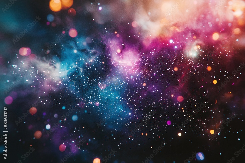 Obraz premium Abstract space wallpaper.Nebula, colorful stars, galaxies in vast universe. Generative Ai