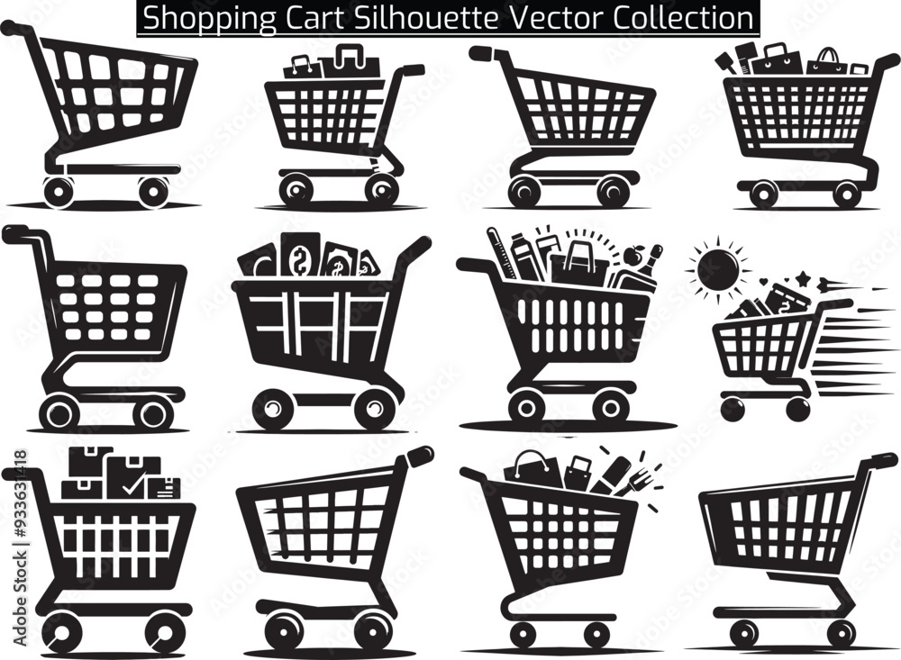 Shopping Cart Silhouette Vector Illustration Shopping Cart Silhouette Vector Illustration