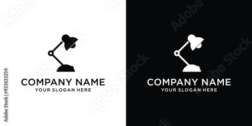 Table Lamp Black Flat Icon.