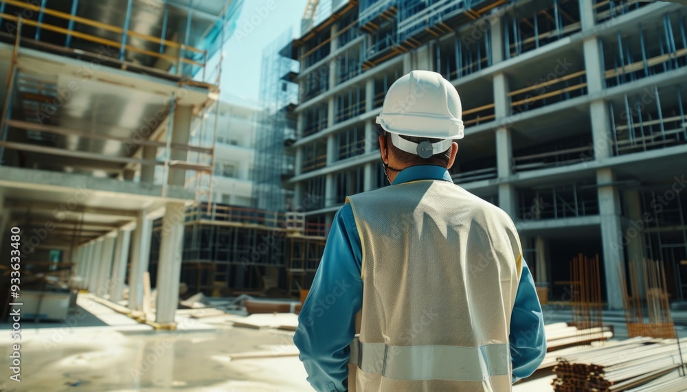 construction man and site construction man and site