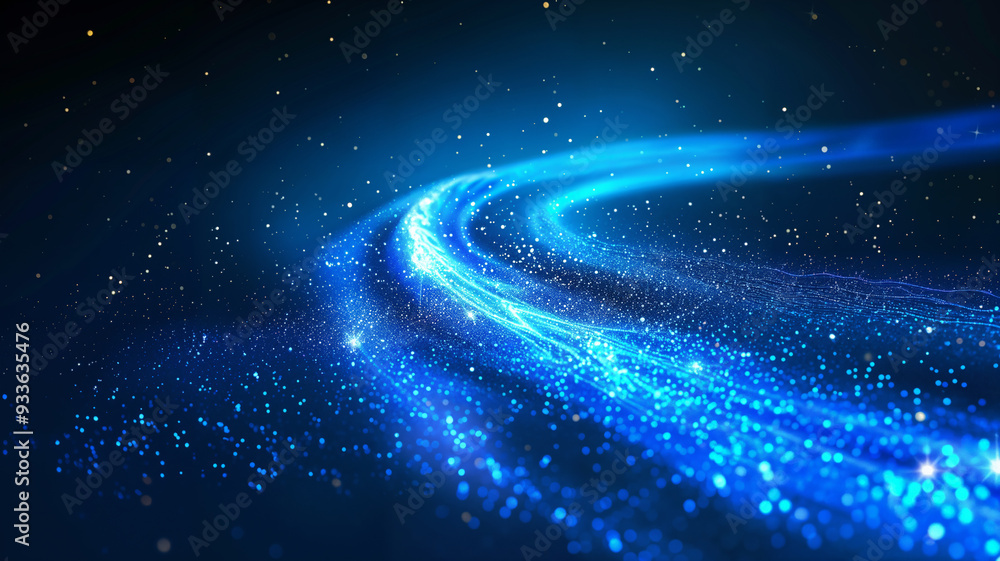 A curved blue light streak creates a dynamic visual impact, merging energy and motion in a captivating display. A curved blue light streak creates a dynamic visual impact, merging energy and motion in a captivating display.