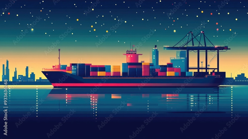 Fototapeta premium of global logistics management showcasing the efficient handling of freight and cargo at major port facilities Depicting the various aspects of supply chain transportation warehouse management
