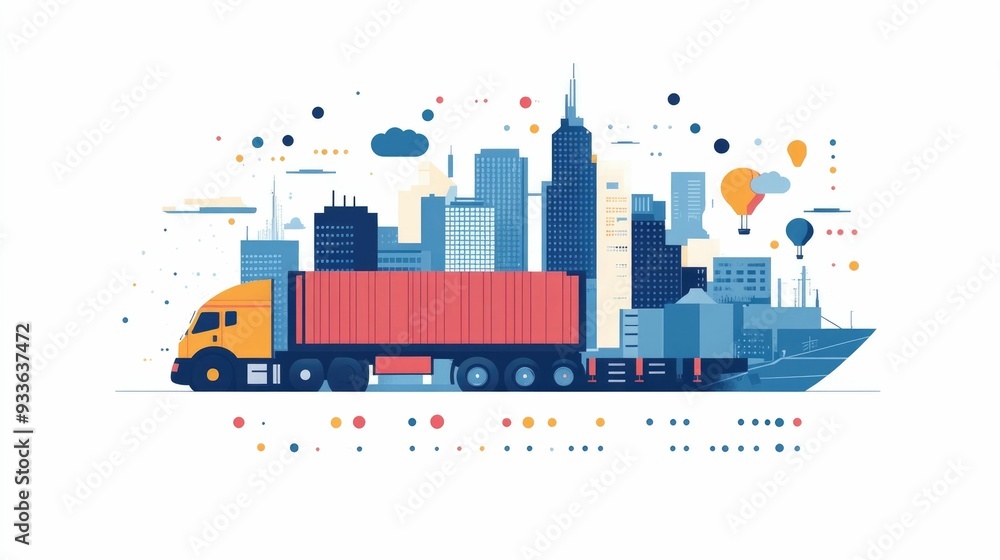 Obraz premium Efficient end to end global freight and logistics solutions for seamless international trade and commerce Streamlined supply chain management for import export and distribution